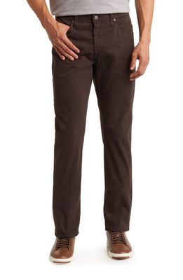 AG Everett Sueded Stretch Sateen Straight Fit Pants in Rich Carob
