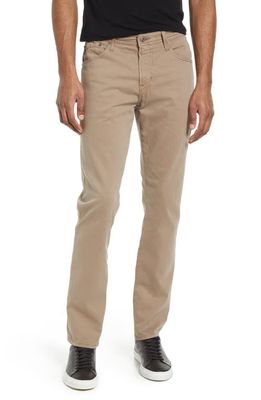 AG Everett Sueded Stretch Sateen Straight Fit Pants in Stone Barrack
