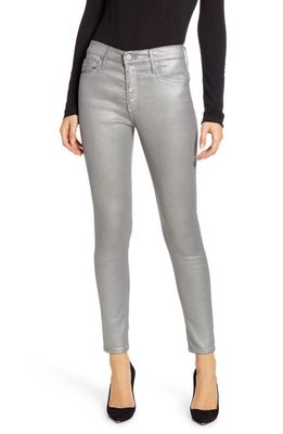 AG Farrah High Waist Ankle Skinny Jeans in Leatherette Chrome- Cast Iron