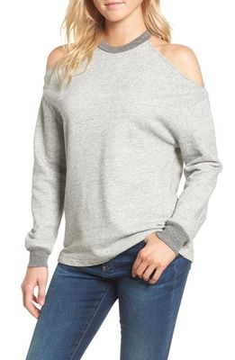 AG Gizi Cold Shoulder Sweatshirt in Heather Grey
