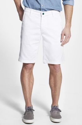 AG Green Label 'The Canyon' Flat Front Performance Shorts in Bright White