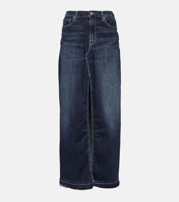 AG Jeans High-rise denim maxi skirt