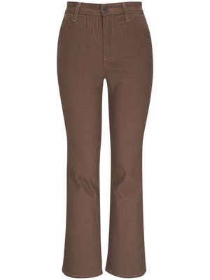 AG Jeans mini check-pattern cotton trousers - Brown