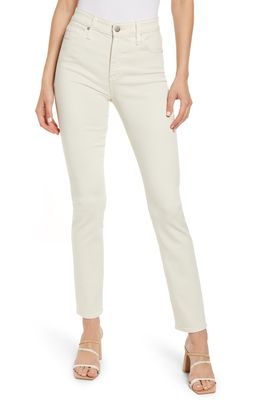 AG Mari High Waist Slim Ankle Straight Leg Jeans in White Cream