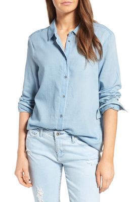 AG Nola Cotton Chambray Shirt in Saltwater