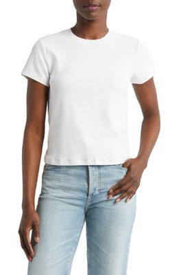 AG Sadie Crop Rib T-Shirt in Ex-White