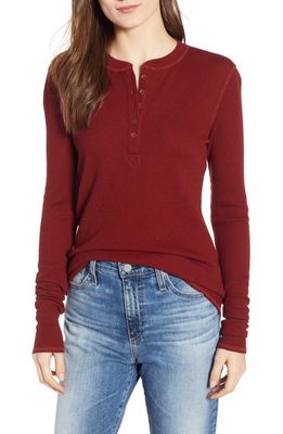AG Veda Thermal Henley in Tannic Red