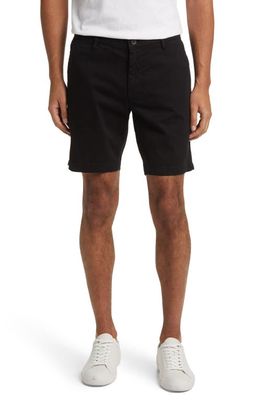 AG Wanderer Brushed Cotton Twill Chino Shorts in Pure Black