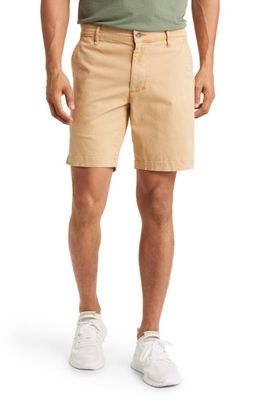 AG Wanderer Stretch Cotton Chino Shorts in Sulfur Wheat Fields