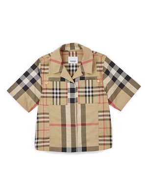 Agatha Archive Check Short-Sleeve Shirt - Archive Beige Check - Size 12