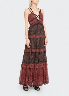 Agathe Tiered Stappy Maxi Gown