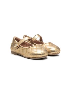 Age of Innocence Coco quilted-effect ballerina shoes - Gold
