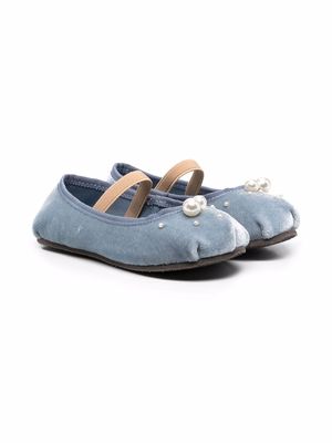 Age of Innocence Zelda pearl-embellished ballerina shoes - Blue