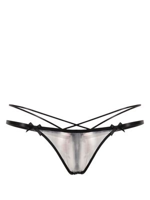 Agent Provocateur bow-detail strappy thong - Black