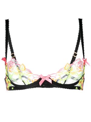Agent Provocateur Callypso floral-embroidered tulle bra - Black