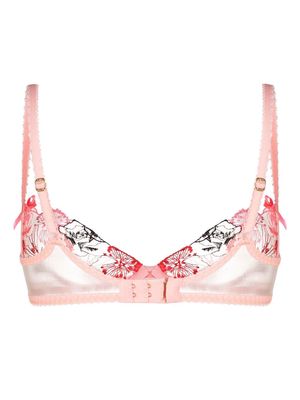 Agent Provocateur floral-embroidery bra - Pink