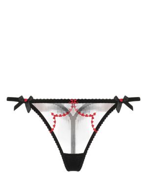 Agent Provocateur heart-embroidered thong - Black