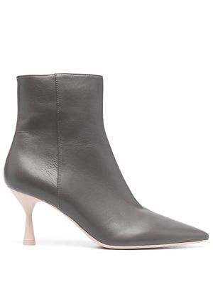 AGL heeled 100mm leather boots - Grey