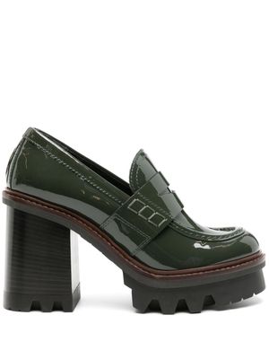 AGL Natalia H Mock 90mm loafers - Green