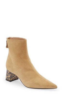 AGL Nora Pointed Toe Bootie in Camel Suede