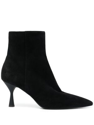 AGL pointed 80mm suede boots - Black