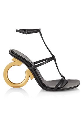 Aglalia Leather Gancini-Heel Sandals