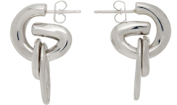 AGMES Silver Ellipses Earrings
