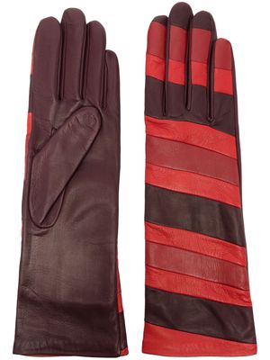 Agnelle Alexine S striped gloves - Red