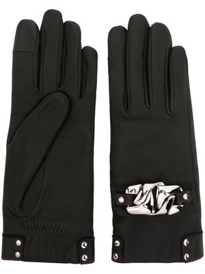 Agnelle Annaluciaa leather gloves - Black