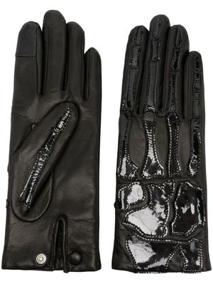 Agnelle Bones leather gloves - Black