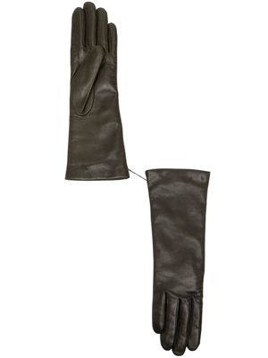 Agnelle Christina long leather gloves - Green