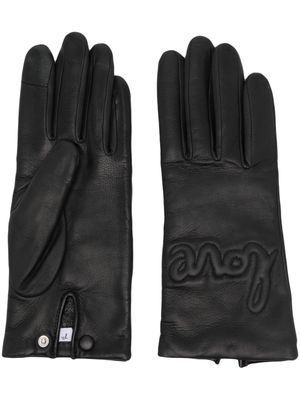 Agnelle Moor Love leather gloves - Black
