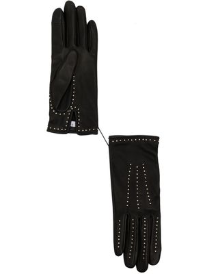 Agnelle Pierrette rhinestone-embellished gloves - Black