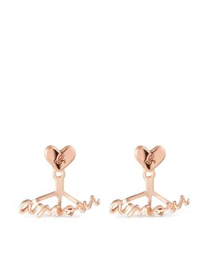 agnès b. 18kt rose-gold plated amour earrings - Pink