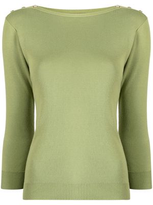 agnès b. Badiane fine-knit cotton jumper - Green
