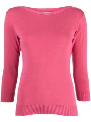agnès b. Badiane fine-knit cotton jumper - Pink