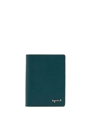 agnès b. bi-fold leather cardholder - Green