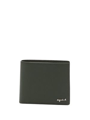 agnès b. bi-fold logo-plaque wallet - Green