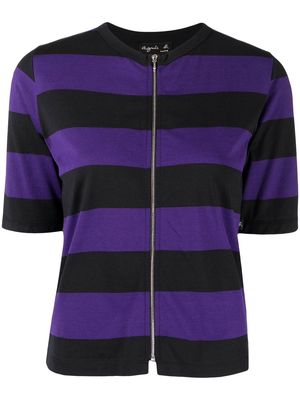 agnès b. Brando zippered stripe-print T-shirt - 2245