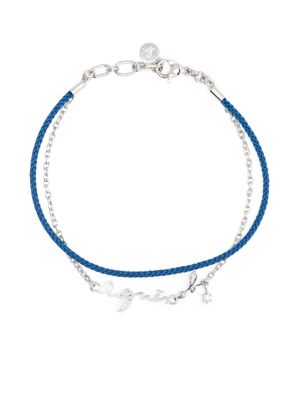 agnès b. Color Chain logo-plaque bracelet - Blue