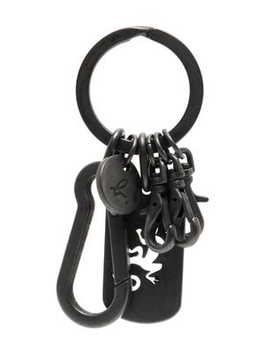 agnès b. cut-out logo detail keychain - Black