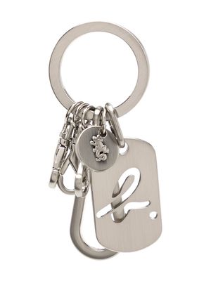 agnès b. cut-out logo detail keychain - Silver