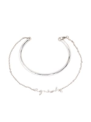 agnès b. double chain logo bracelet - Silver