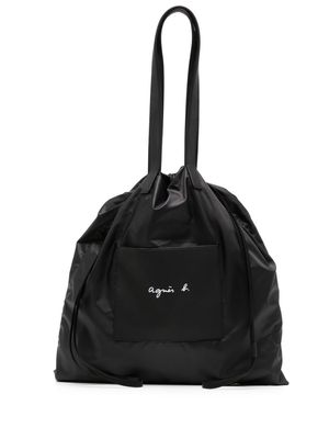 agnès b. drawstring shoulder bag - Black