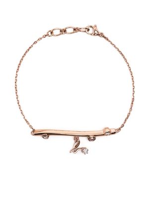 agnès b. embellished-logo detail bracelet - Gold