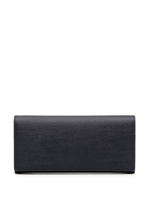 agnès b. embossed leather wallet - Blue