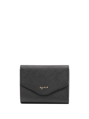 agnès b. envelope leather wallet - Black
