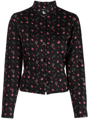 agnès b. floral button-down shirt - Black