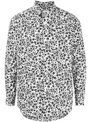agnès b. floral-print cotton shirt - Black