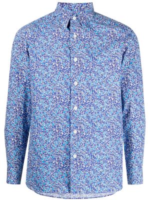 agnès b. floral-print cotton shirt - Blue